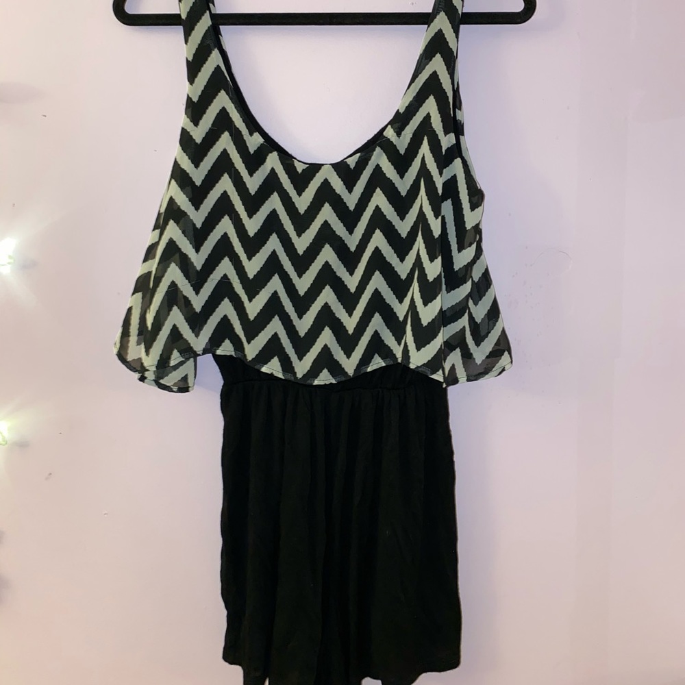 black and white romper